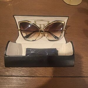 DITA Women's Sunglasses with Gold Frame and Black Accents